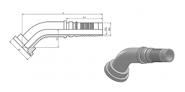 Фл. 1.1/2" 3000/45-20 int (60,3) DN32