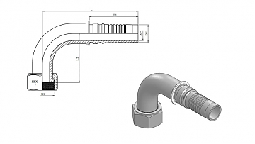 ORFS 1.3/16"-12/90-12 int DN20