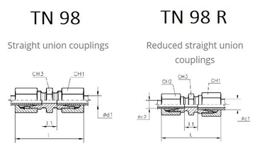 TN98, TN98R Соединительные адаптеры (штуцер-штуцер)